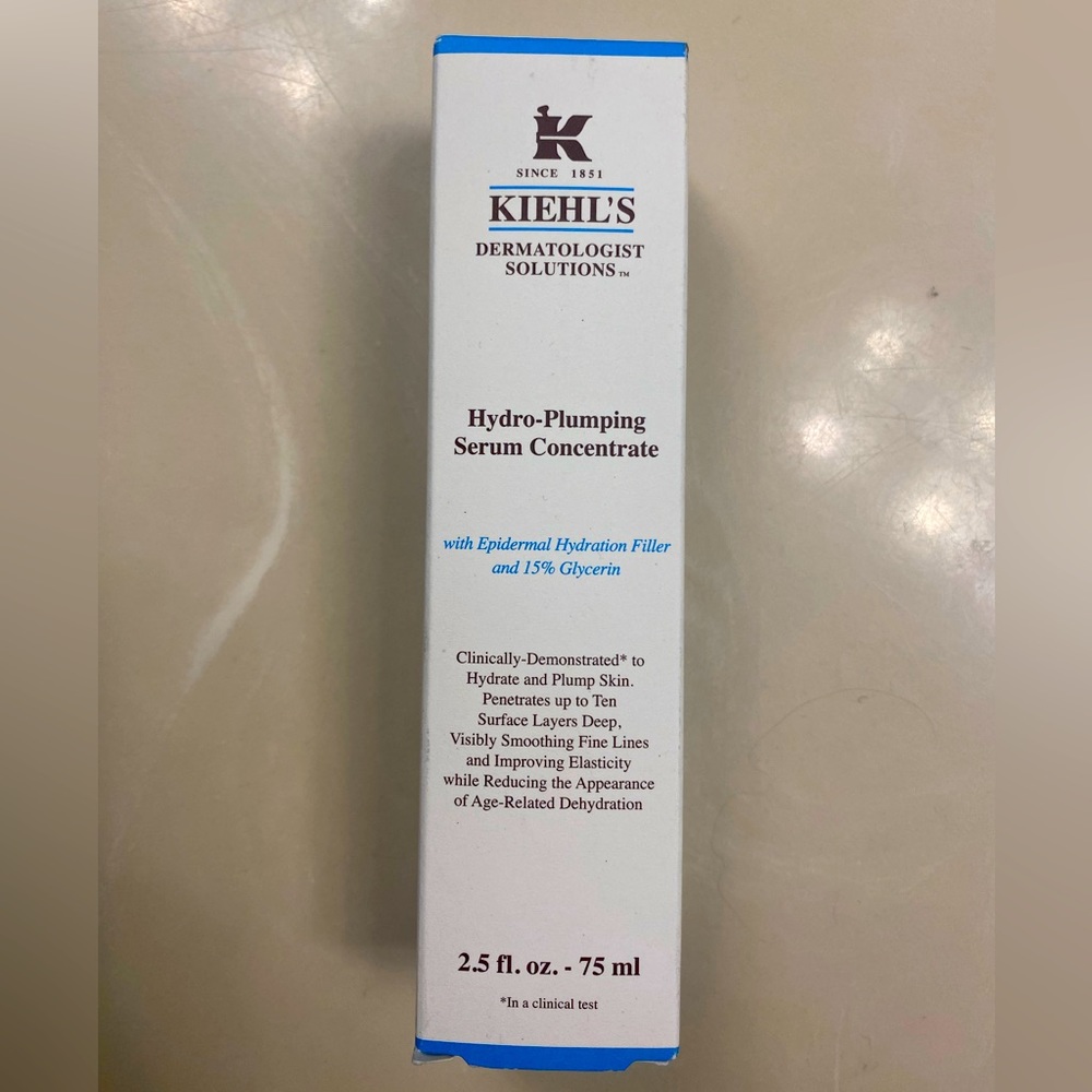 Kiehl’s large size hydro plumping serum.